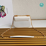 Prada Saffiano Leather Bag with Gold Chain in White 22x14x6.5 cm - 5