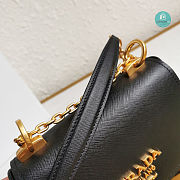 Prada Saffiano Leather Bag with Gold Chain in Black 22x14x6.5 cm - 3