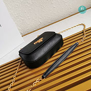 Prada Saffiano Leather Bag with Gold Chain in Black 22x14x6.5 cm - 5