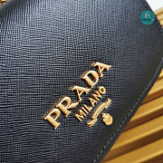 Prada Saffiano Leather Bag with Gold Chain in Black 22x14x6.5 cm - 6