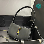 YSL SAINT LAURENT Black Leather Shoulder Bag In Black 19x11.5x4.5cm - 3