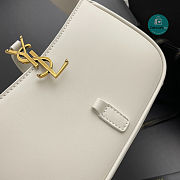 YSL SAINT LAURENT Black Leather Shoulder Bag In White 19x11.5x4.5cm - 3