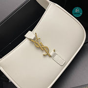 YSL SAINT LAURENT Black Leather Shoulder Bag In White 19x11.5x4.5cm - 4