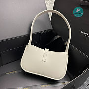 YSL SAINT LAURENT Black Leather Shoulder Bag In White 19x11.5x4.5cm - 6