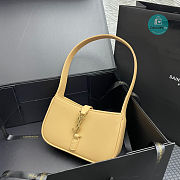 YSL SAINT LAURENT Black Leather Shoulder Bag In Yellow 19x11.5x4.5cm - 3