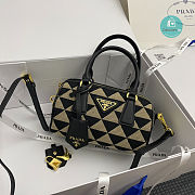 Prada Galleria embroidered jacquard fabric micro-bag 20x14x11cm - 1