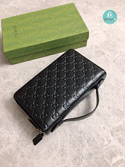 GUCCI Guccissima Signature Travel Document Case Black 21.5x14x4.5cm - 3