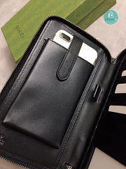 GUCCI Guccissima Signature Travel Document Case Black 21.5x14x4.5cm - 4