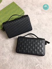 GUCCI Guccissima Signature Travel Document Case Black 21.5x14x4.5cm - 6