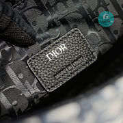 Dior Mini Saddle Messenger Bag In Black Oblique Jacquard And Black Grained Calfskin 35x24x6cm - 6