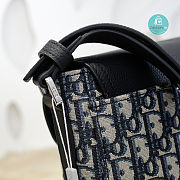 Dior Mini Saddle Messenger Bag In Black Oblique Jacquard And Black Grained Calfskin 35x24x6cm - 5