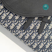 Dior Mini Saddle Messenger Bag In Black Oblique Jacquard And Black Grained Calfskin 35x24x6cm - 3
