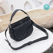 Dior Saddle Oblique Mini In Black 24x17x8cm - 6