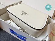 Prada Shoulder Bag In Grained Leather White 24x17x9.5cm - 3