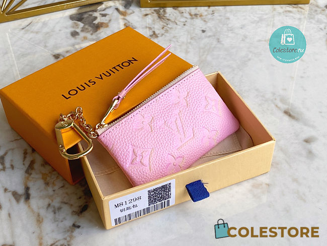 Louis Vuitton Key Pouch  Monogram Empreinte Leather In Pink 13.5 x 7 x 1.5 cm - 1