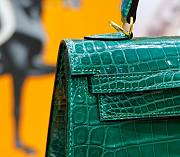 Hermes Kelly In Green Crocodile Leather 25 cm - 3