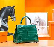 Hermes Kelly In Green Crocodile Leather 25 cm - 6