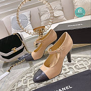 Chanel Open Shoes Shiny Goatskin Fashion In Beige 7.5cm - 1
