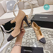 Chanel Open Shoes Shiny Goatskin Fashion In Beige 7.5cm - 4