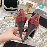 Chanel Open Shoes Shiny Goatskin Fashion In Red 7.5cm - 4