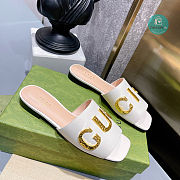 Gucci Leather Slide In White Leather - 3