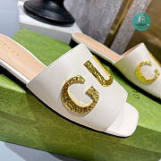 Gucci Leather Slide In White Leather - 4