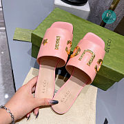 Gucci Leather Slide In Pink Leather - 6