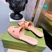 Gucci Leather Slide In Pink Leather - 5