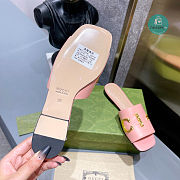 Gucci Leather Slide In Pink Leather - 4
