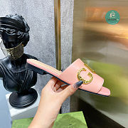 Gucci Leather Slide In Pink Leather - 3