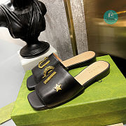 Gucci Leather Slide In Black Leather - 6