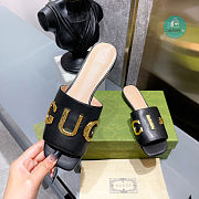 Gucci Leather Slide In Black Leather - 2