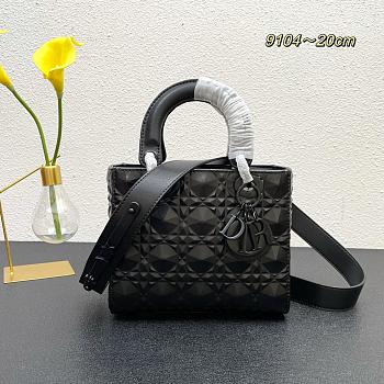 Dior Mini Lady Dior Bag Diamond Motif Black 20 x 16.5 x 8cm