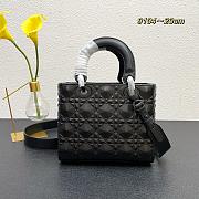 Dior Mini Lady Dior Bag Diamond Motif Black 20 x 16.5 x 8cm - 3