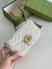 Gucci Marmont Matelasse Chevron Leather Mini Bag In White 18×11×5 cm - 5