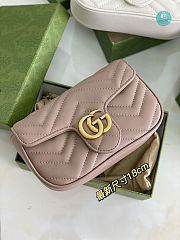 Gucci Marmont Matelasse Chevron Leather Mini Bag In Pink 18×11×5cm - 1
