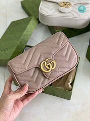 Gucci Marmont Matelasse Chevron Leather Mini Bag In Pink 18×11×5cm - 5