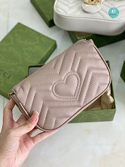 Gucci Marmont Matelasse Chevron Leather Mini Bag In Pink 18×11×5cm - 4