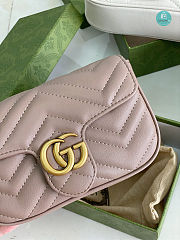 Gucci Marmont Matelasse Chevron Leather Mini Bag In Pink 18×11×5cm - 3