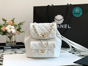 Chanel Backpack Duma White Lambskin CC 18×18×12cm - 5