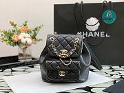 Chanel Backpack Duma Black Lambskin CC 18×18×12cm - 1