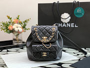 Chanel Backpack Duma Black Lambskin CC 18×18×12cm - 5