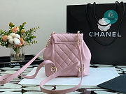 Chanel Backpack Duma Pink Lambskin CC 18×18×12cm - 3