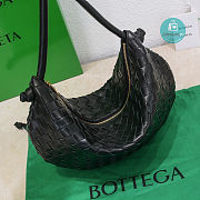 Bottega Veneta Genuine Leather Woven Pouch Bag In Black 40x20x2 cm  - 6