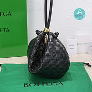 Bottega Veneta Genuine Leather Woven Pouch Bag In Black 40x20x2 cm  - 5