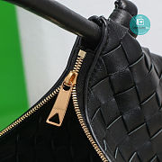 Bottega Veneta Genuine Leather Woven Pouch Bag In Black 40x20x2 cm  - 4