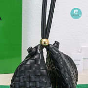 Bottega Veneta Genuine Leather Woven Pouch Bag In Black 40x20x2 cm  - 3