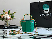 Chanel Vanity With Chain And Top Handle Green 10.5x11.6x10.5 cm - 6