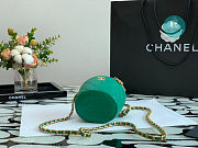 Chanel Vanity With Chain And Top Handle Green 10.5x11.6x10.5 cm - 5