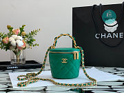 Chanel Vanity With Chain And Top Handle Green 10.5x11.6x10.5 cm - 3